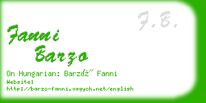 fanni barzo business card